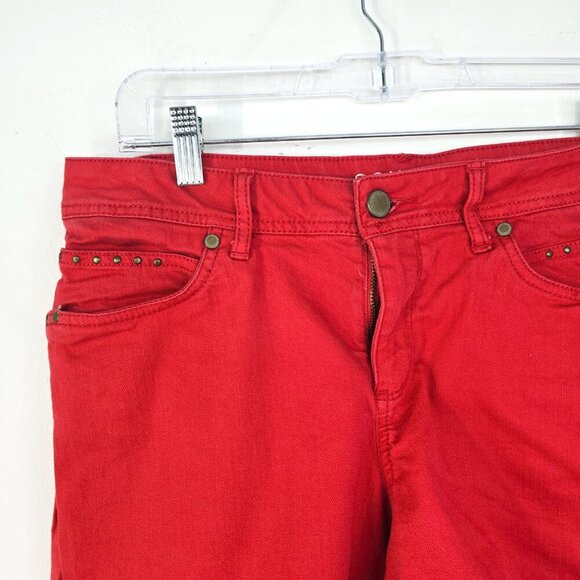 Sonoma Red Washed Taylor Studded Modern Fit Stretch High Rise Shorts - Picture 3 of 8
